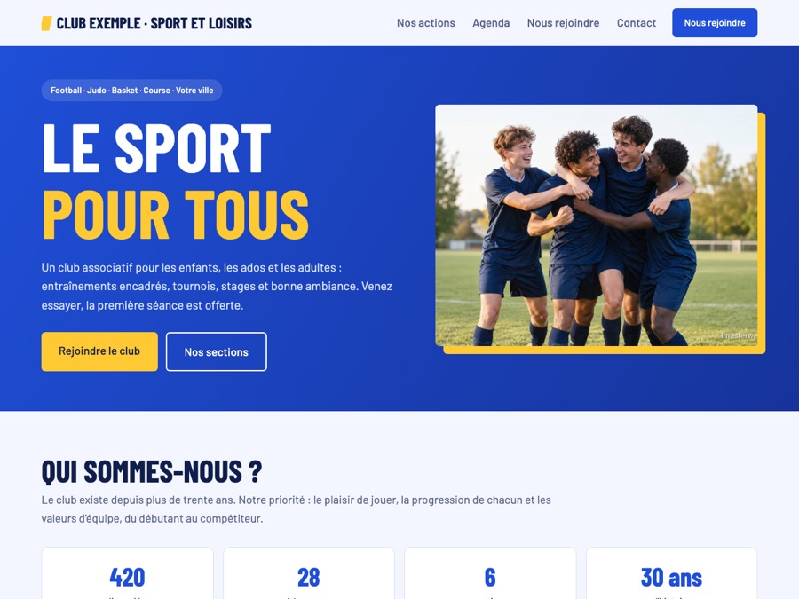 Modèle de site association « Club »