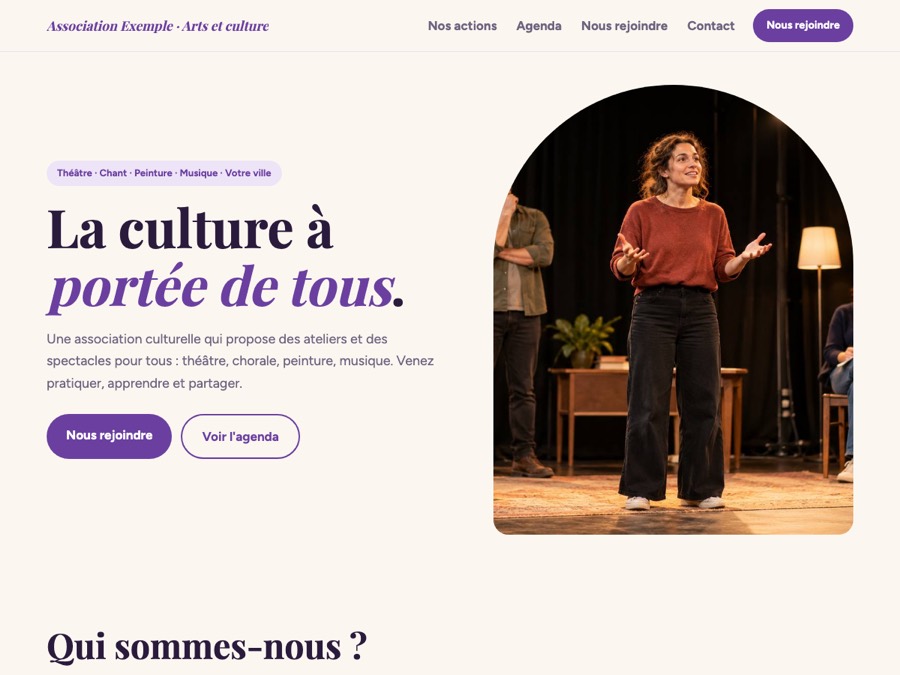 Création de site internet pour association 3 Modèle de site association « Culture »