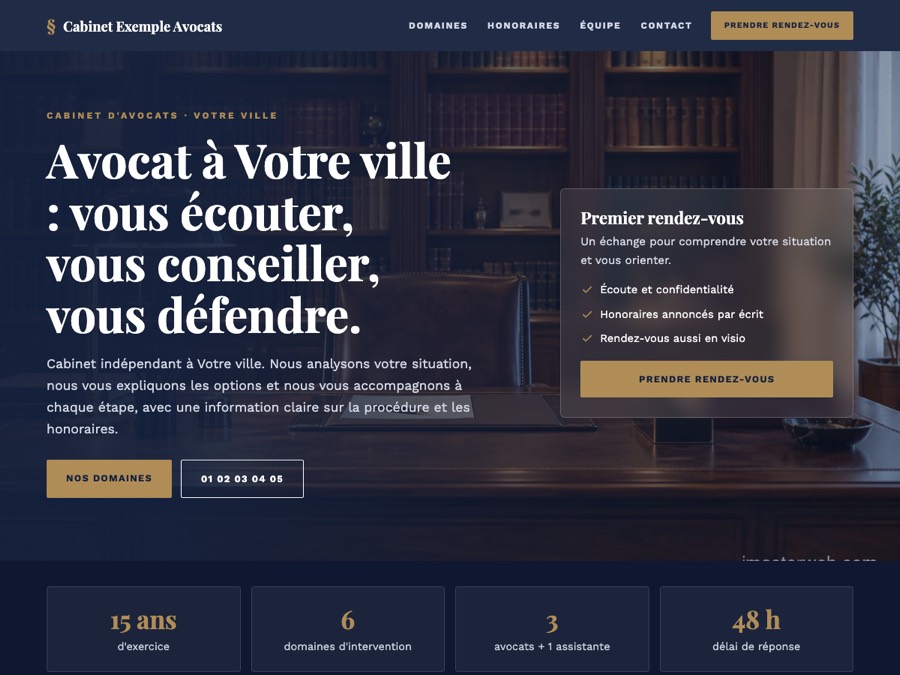 Exemples de sites web par métier 5 Exemples de sites avocat