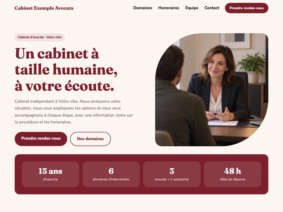 Modèle de site avocat « Humain »