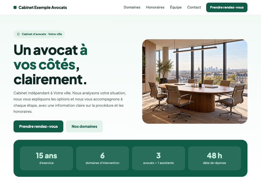 Modèle de site avocat « Moderne »