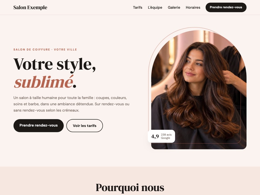 Exemples de sites web par métier 12 Exemples de sites coiffeur et barbier