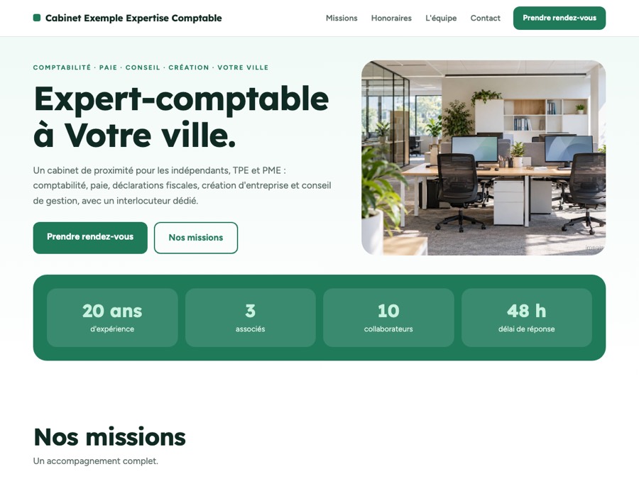 Modèle de site expert-comptable « Bilan »