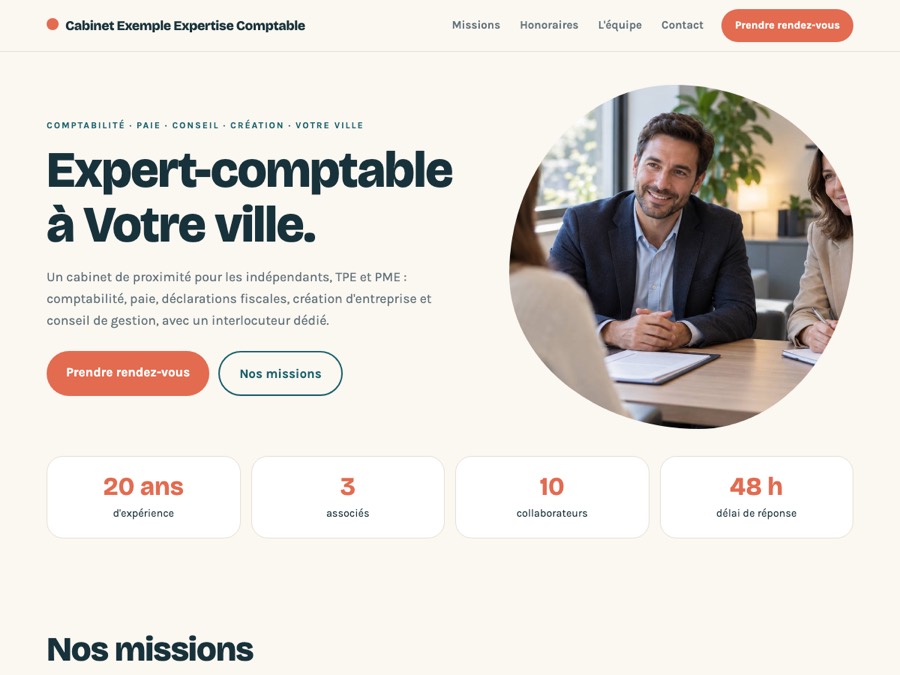 Modèle de site expert-comptable « Conseil »