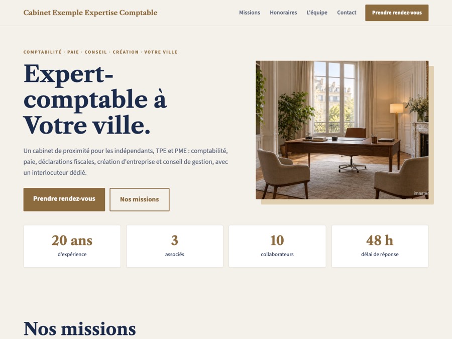 Exemples de sites web par métier 9 Exemples de sites expert-comptable