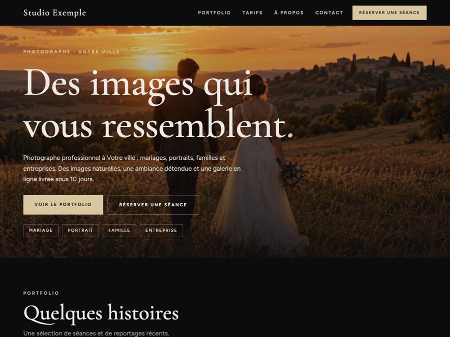 Exemples de sites photographe