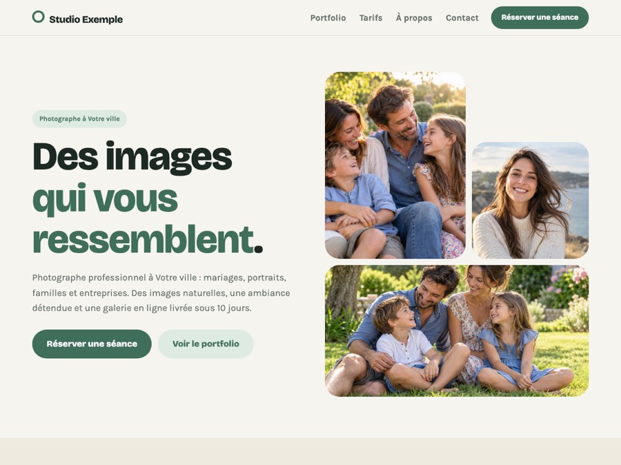 Création de site internet pour photographe 3 Modèle de site photographe « Studio »