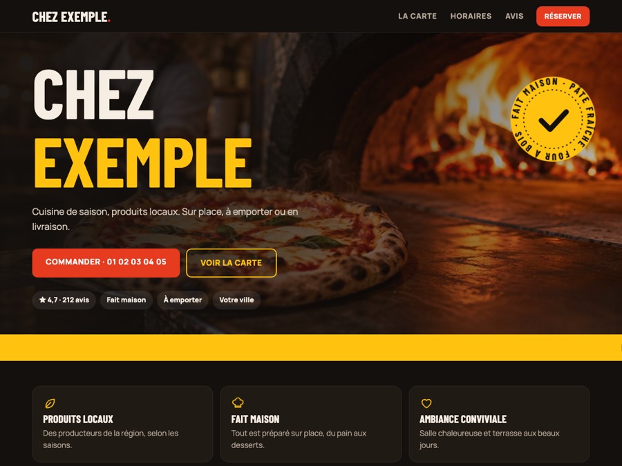 Création de site internet dans le Gard 2 Modèle de site restaurants