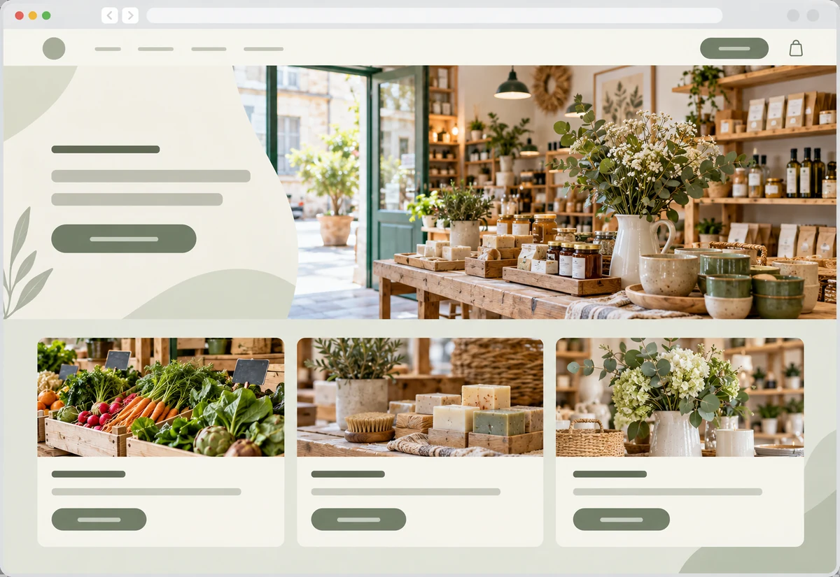 Example website: Local shop